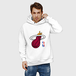 Толстовка оверсайз мужская Майами Хит - команда НБА, цвет: белый — фото 2
