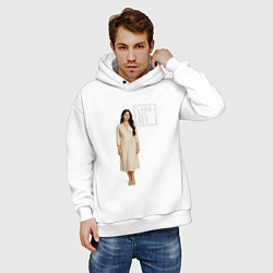 Толстовка оверсайз мужская Lana Del Rey в белом платье, цвет: белый — фото 2