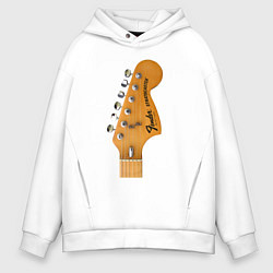 Толстовка оверсайз мужская Guitar Fender Stratocaster, цвет: белый