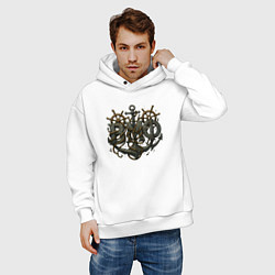 Толстовка оверсайз мужская ВМФ большой якорь, цвет: белый — фото 2