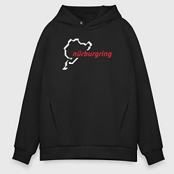 Толстовка оверсайз мужская Nurburgring, цвет: черный