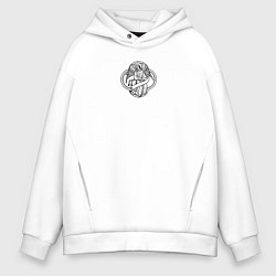 Толстовка оверсайз мужская Если ангел твой за твоим плечом то гром и молния т, цвет: белый