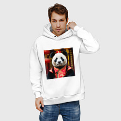Толстовка оверсайз мужская Императорская панда, цвет: белый — фото 2