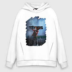 Толстовка оверсайз мужская Tears in the rain, цвет: белый