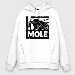 Толстовка оверсайз мужская Крот в стиле граффити, цвет: белый