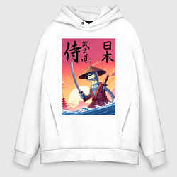 Толстовка оверсайз мужская Bender samurai - bushido, цвет: белый