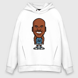 Толстовка оверсайз мужская Малыш Шакил, цвет: белый