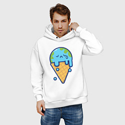 Толстовка оверсайз мужская Earth cream, цвет: белый — фото 2