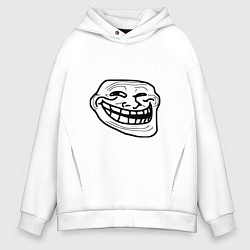 Толстовка оверсайз мужская Тролфейс хит 2025, цвет: белый