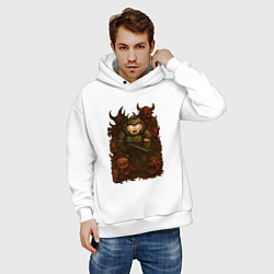 Толстовка оверсайз мужская Эрик Картман во вселенной Doom, цвет: белый — фото 2
