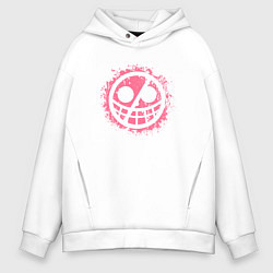 Толстовка оверсайз мужская Дольфламинго эмблема, цвет: белый