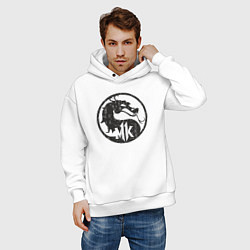 Толстовка оверсайз мужская Kombat dragon, цвет: белый — фото 2