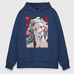 Толстовка оверсайз мужская Клинок, рассекающий демонов Даки, цвет: тёмно-синий