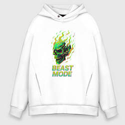 Толстовка оверсайз мужская Режим зверя, цвет: белый