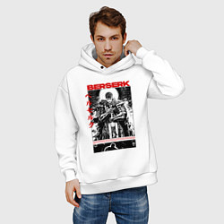 Толстовка оверсайз мужская Berserk - poster, цвет: белый — фото 2