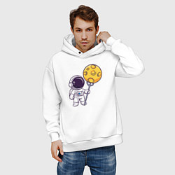 Толстовка оверсайз мужская Ловец луны, цвет: белый — фото 2