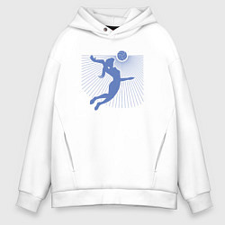 Толстовка оверсайз мужская Volleyball set, цвет: белый