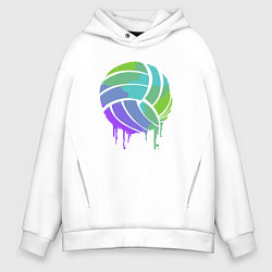Толстовка оверсайз мужская Purple volleyball, цвет: белый