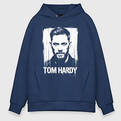 Толстовка оверсайз мужская Том Харди в краске экспрессия, цвет: тёмно-синий