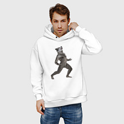 Толстовка оверсайз мужская Оборотень воет, цвет: белый — фото 2