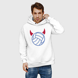 Толстовка оверсайз мужская Volleyball devil, цвет: белый — фото 2