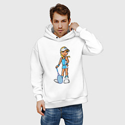 Толстовка оверсайз мужская Блондинка теннисистка, цвет: белый — фото 2