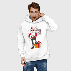 Толстовка оверсайз мужская С Новым годом, детка, цвет: белый — фото 2
