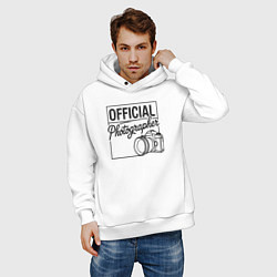 Толстовка оверсайз мужская Официальный фотограф, цвет: белый — фото 2