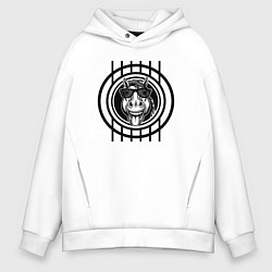 Толстовка оверсайз мужская Веселая лошадь года, цвет: белый