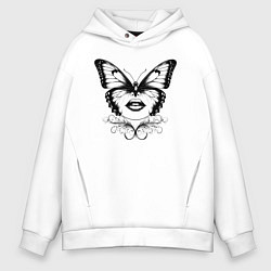 Толстовка оверсайз мужская Изящная трансформация, цвет: белый