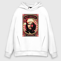 Толстовка оверсайз мужская Новогодний Че Гевара, цвет: белый