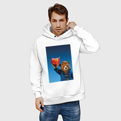 Толстовка оверсайз мужская Паддингтон, цвет: белый — фото 2