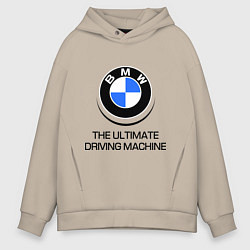 Толстовка оверсайз мужская BMW Driving Machine, цвет: миндальный