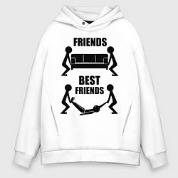 Толстовка оверсайз мужская Best friends, цвет: белый