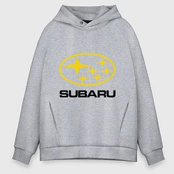 Толстовка оверсайз мужская Subaru Logo, цвет: меланж