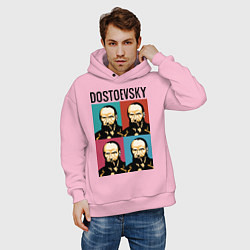 Толстовка оверсайз мужская Dostoevsky, цвет: светло-розовый — фото 2