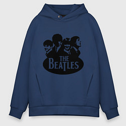 Толстовка оверсайз мужская The Beatles Band, цвет: тёмно-синий