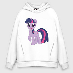 Толстовка оверсайз мужская Пони Сумеречная Искорка, цвет: белый
