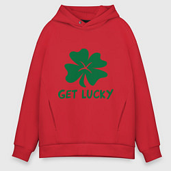 Толстовка оверсайз мужская Get lucky, цвет: красный