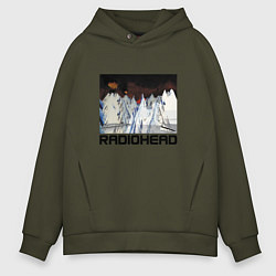 Толстовка оверсайз мужская Radiohead Winter, цвет: хаки