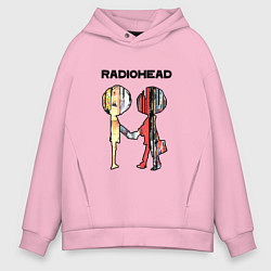 Толстовка оверсайз мужская Radiohead Peoples, цвет: светло-розовый