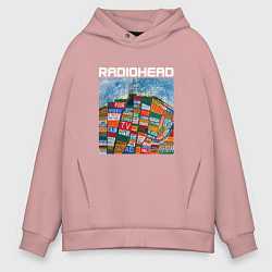 Толстовка оверсайз мужская Radiohead, цвет: пыльно-розовый