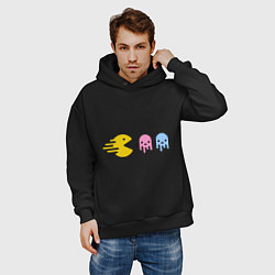 Толстовка оверсайз мужская Pac-Man: Fast Eat, цвет: черный — фото 2