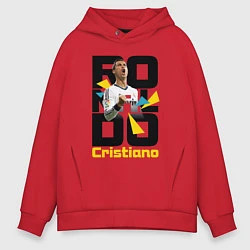 Толстовка оверсайз мужская Ronaldo Funs, цвет: красный