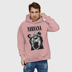 Толстовка оверсайз мужская Nirvana Group, цвет: пыльно-розовый — фото 2