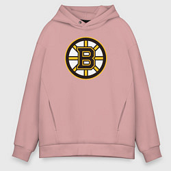 Толстовка оверсайз мужская Boston Bruins, цвет: пыльно-розовый