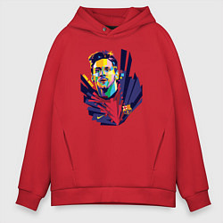 Толстовка оверсайз мужская Messi Art, цвет: красный