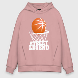 Толстовка оверсайз мужская Баскетбол, цвет: пыльно-розовый