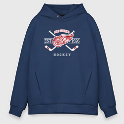 Толстовка оверсайз мужская Detroit Red Wings: Est.1926, цвет: тёмно-синий