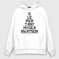 Толстовка оверсайз мужская Detective Quotes, цвет: белый